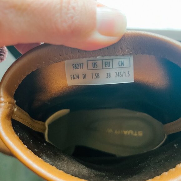 *Worn Once* Stuart Weitzman Yuliana Ankle Bootie Block Heel Briddle Brown 7.5 - Picture 7 of 7